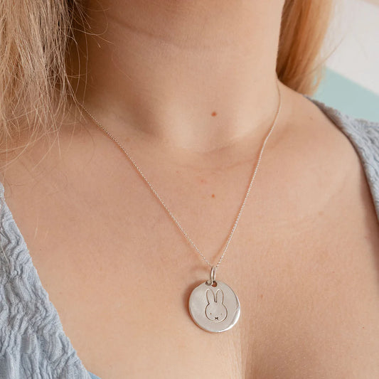 Miffy Large Disc Necklace Sterling Silver