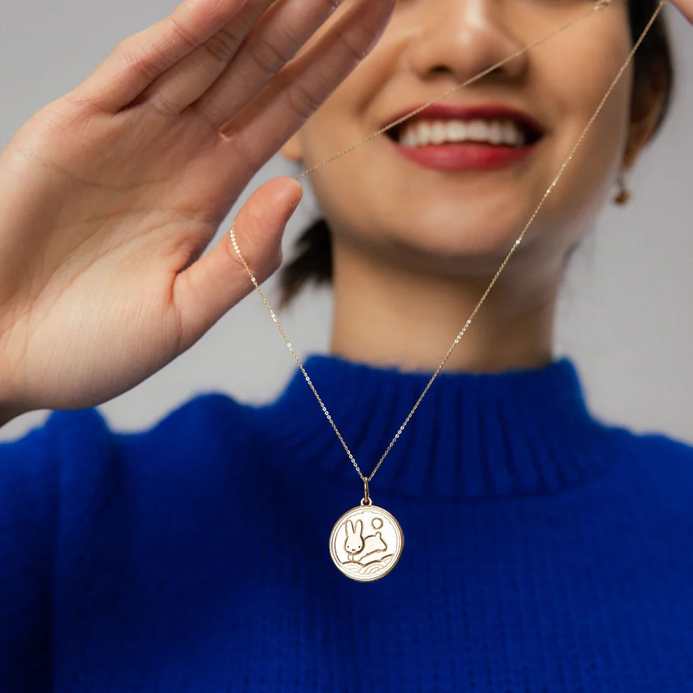 Miffy Gold Vermeil New Year Medallion Necklace