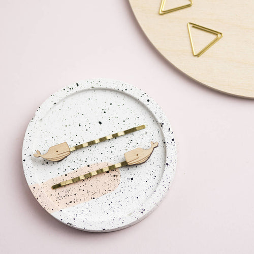 Wooden Whale Hair Slides - Front & Company: Gift Store