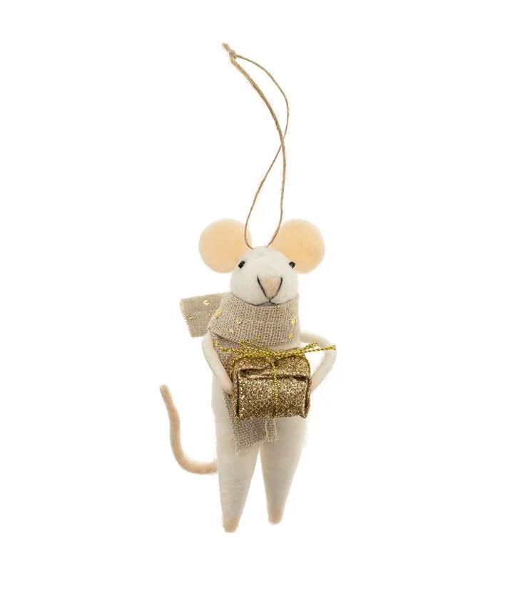 Felt Mouse Ornament: Generous Georgina Mouse Holiday Ornament
