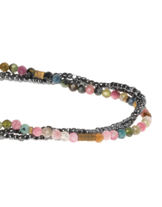 Delicate Stone Bracelet Tourmaline/Hematite