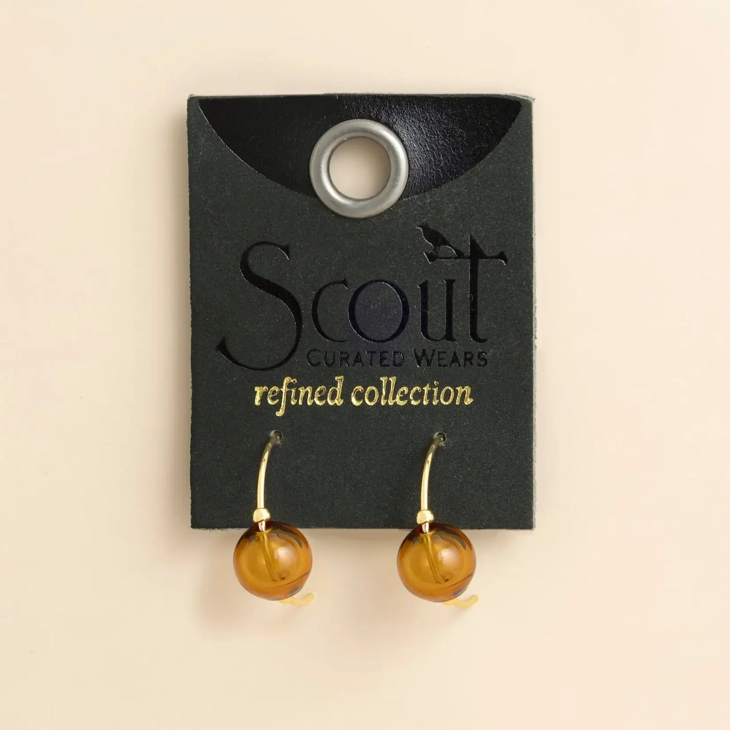 Refined Glass Hoop/Topaz/Gold