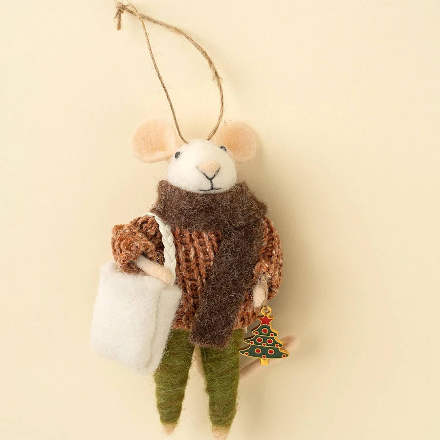 Felt Mice Ornament: Festive Frederick Mouse Holiday Ornament