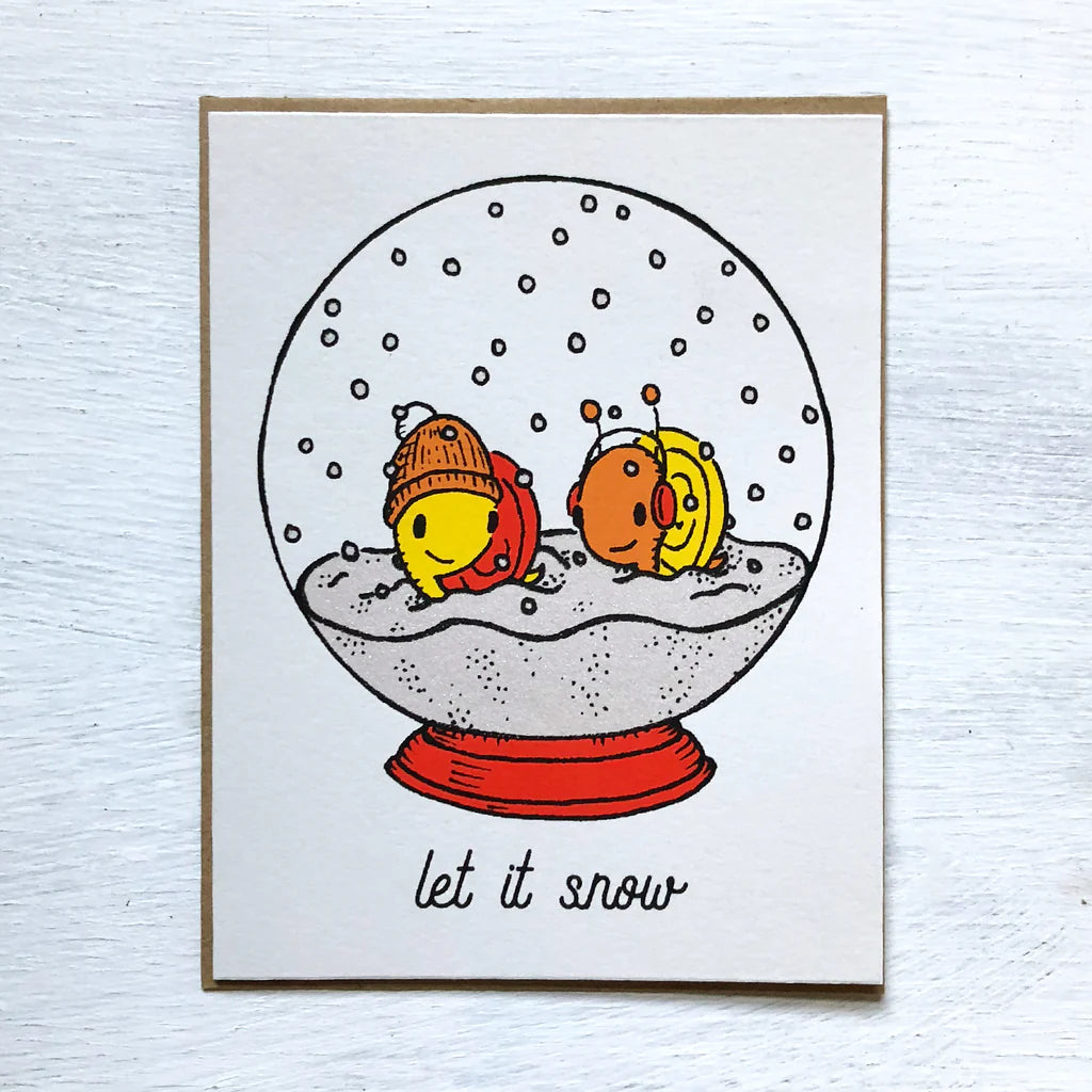 Snails Snow Globe Holiday Card