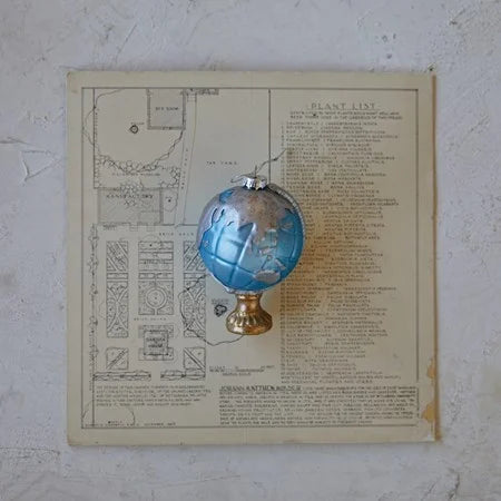 Hand-Painted Glass Globe Ornament w/ Glitter