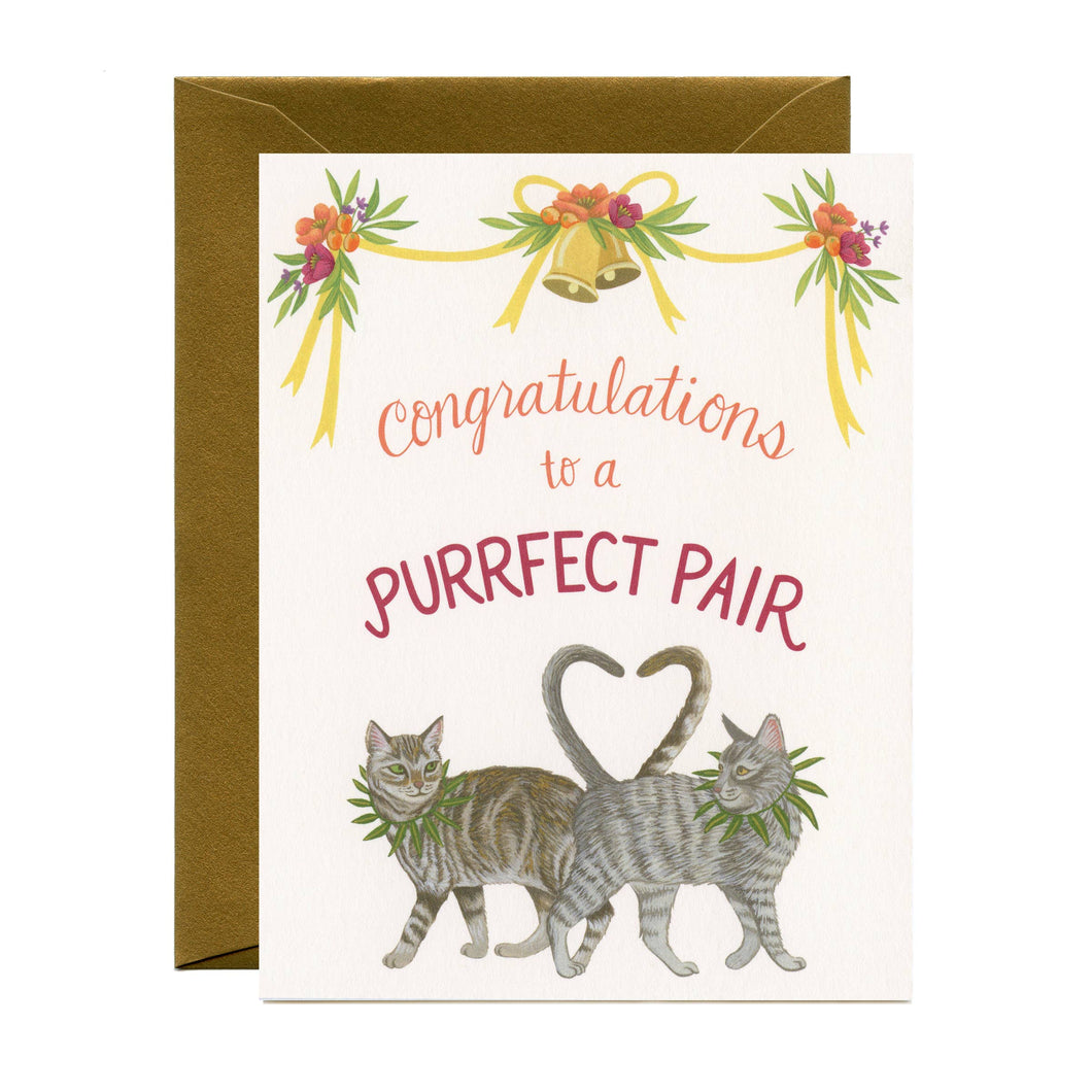 Purrfect Pair Cats Wedding Card