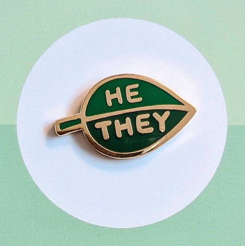 Pronoun Leaf Pin - he/they - Front & Company: Gift Store