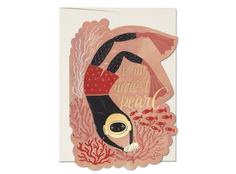 Pearl Diver Valentine's Day greeting card