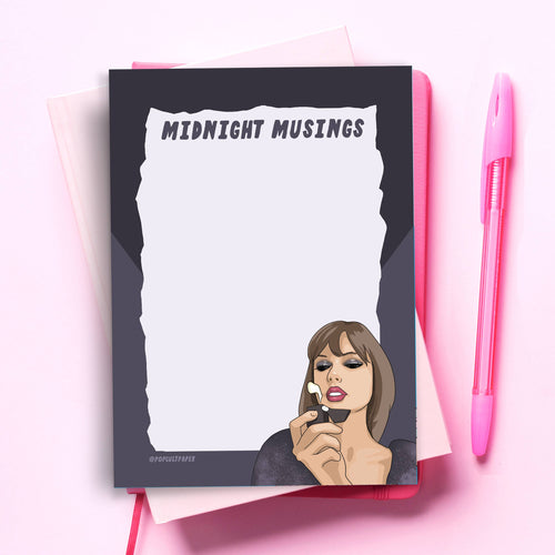 Midnights Taylor Swift Funny Notepad - Pop Culture Pad - Front & Company: Gift Store