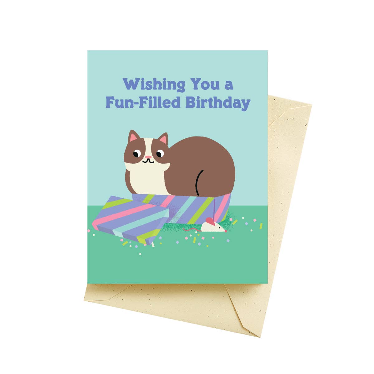 Cat in Box Birthday Card