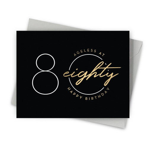 Ageless Eighty – 80th Birthday Card - Front & Company: Gift Store