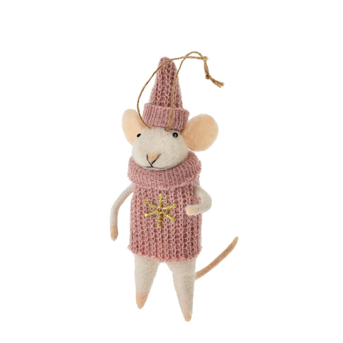 Felt Mouse Ornament - Sally Snowflake Mouse - Front & Company: Gift Store
