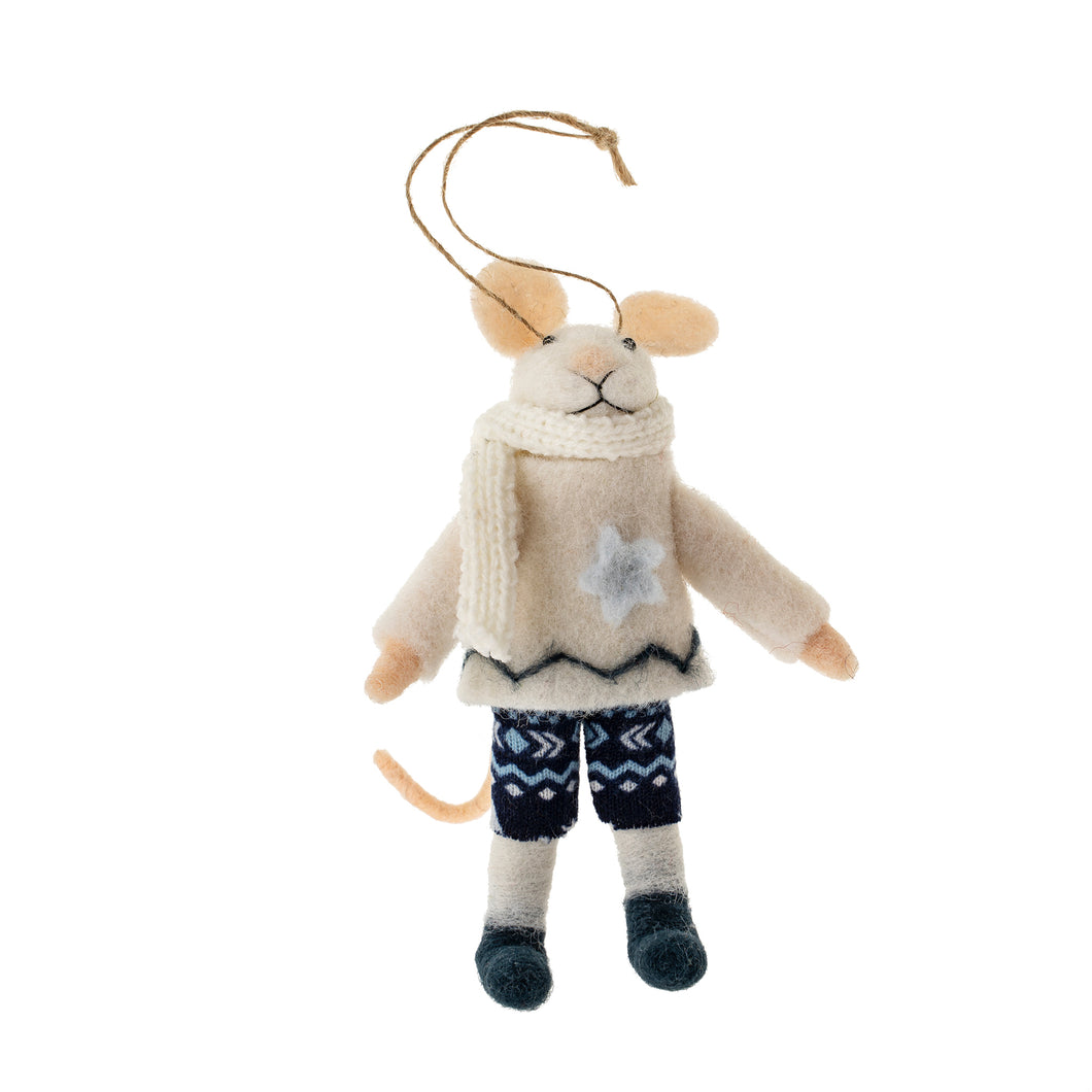 Felt Mouse Ornament - Icelandic Ian Mouse