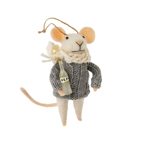 Felt Mouse Ornament - Lush Loretta Mouse - Front & Company: Gift Store