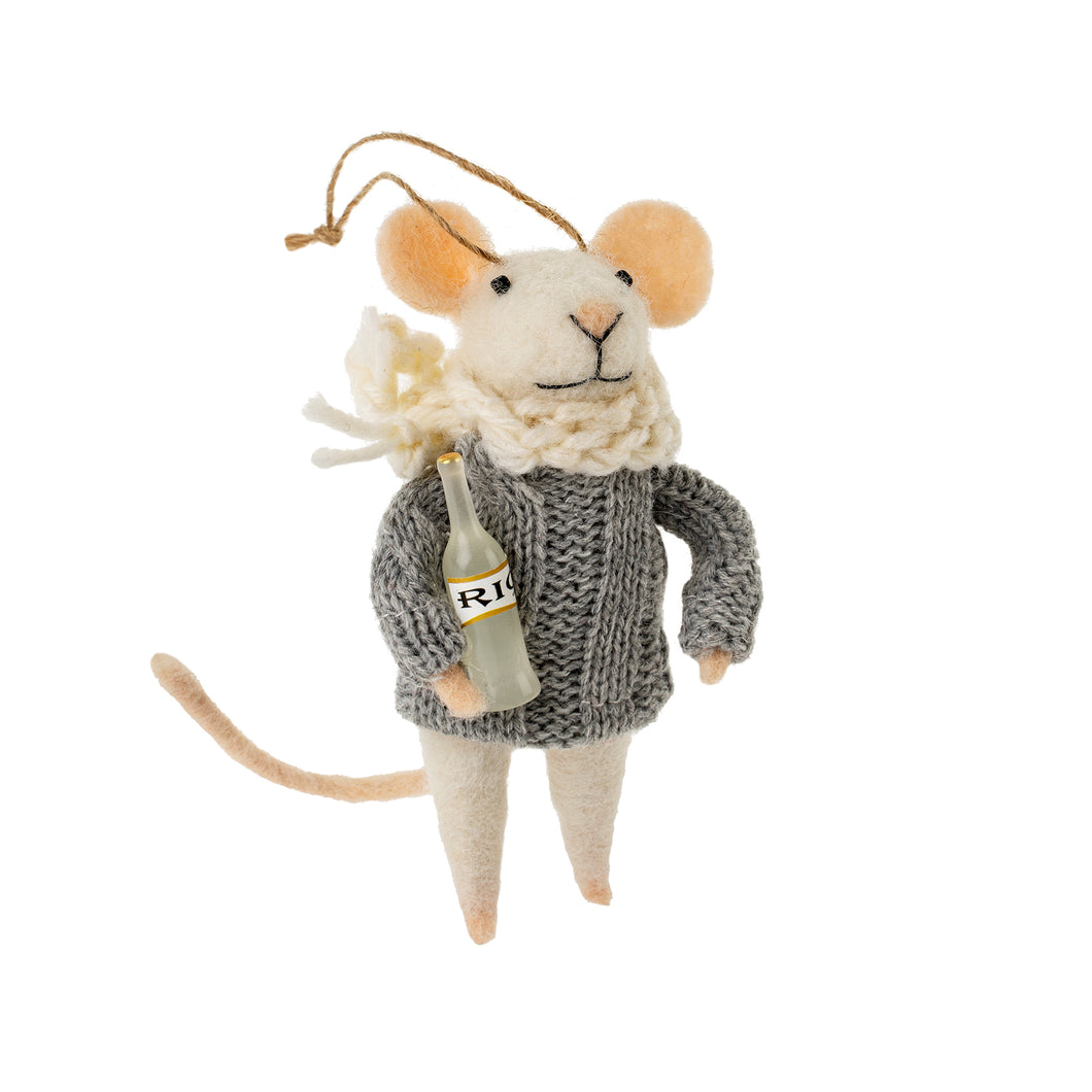 Felt Mouse Ornament - Lush Loretta Mouse