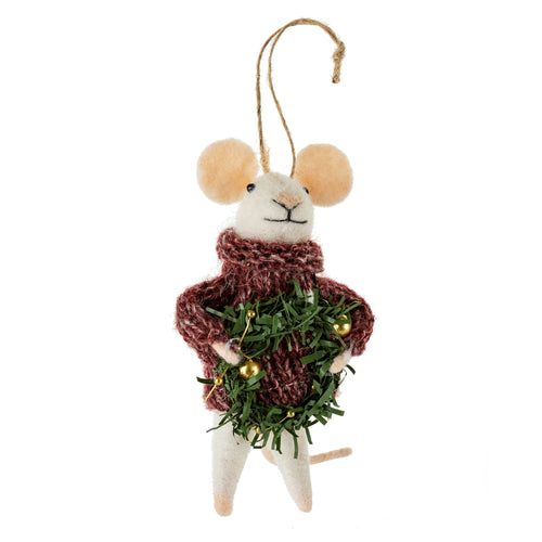 Felt Mouse Ornament - Jolly Julian Mouse - Front & Company: Gift Store