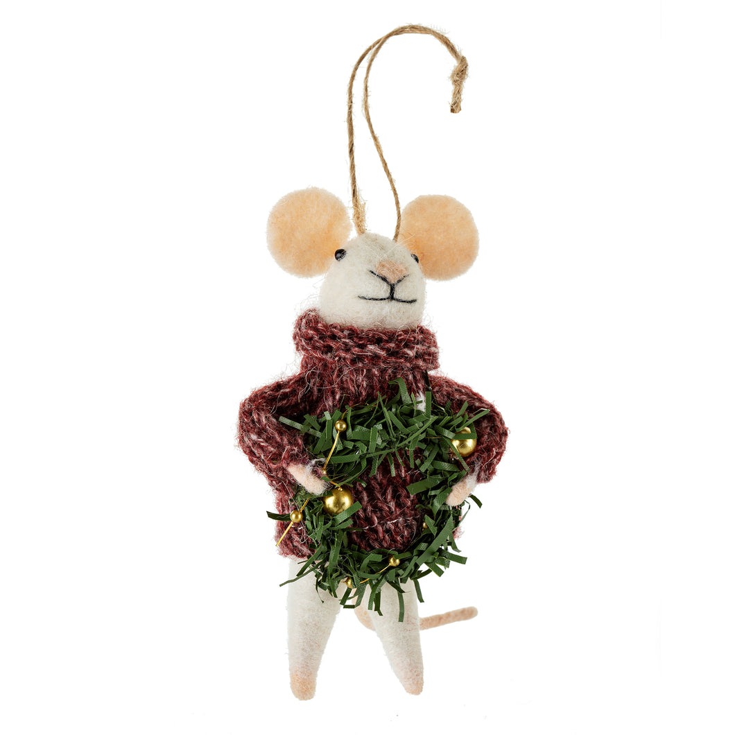 Felt Mouse Ornament - Jolly Julian Mouse
