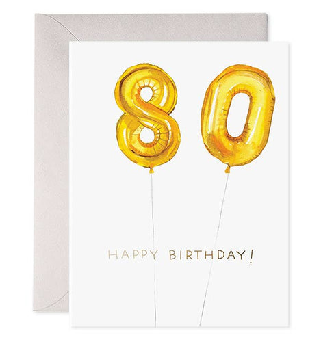 Helium 80 | 80th Birthday Greeting Card - Front & Company: Gift Store