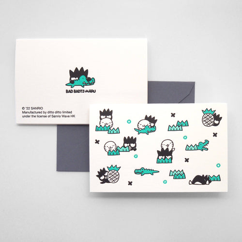 sanrio pattern card - bad badtz-maru- letterpress mini card - Front & Company: Gift Store