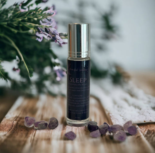 Sleep Essential Oil Blend with Amethyst Gemstones - Front & Company: Gift Store