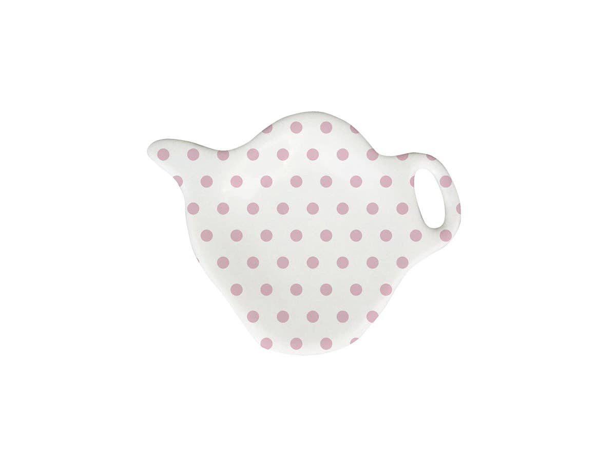 Porcelain tea bag holder Polka dot pastel pink Isabelle Rose