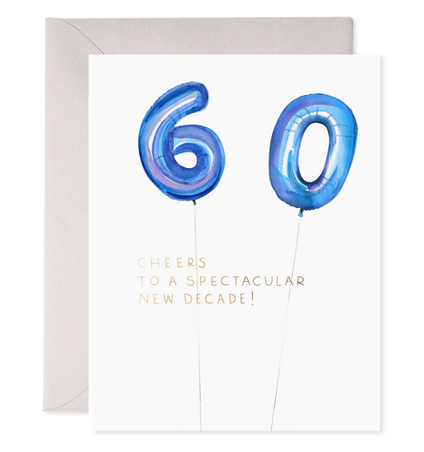 Helium 60 | 60th Birthday Greeting Card - Front & Company: Gift Store