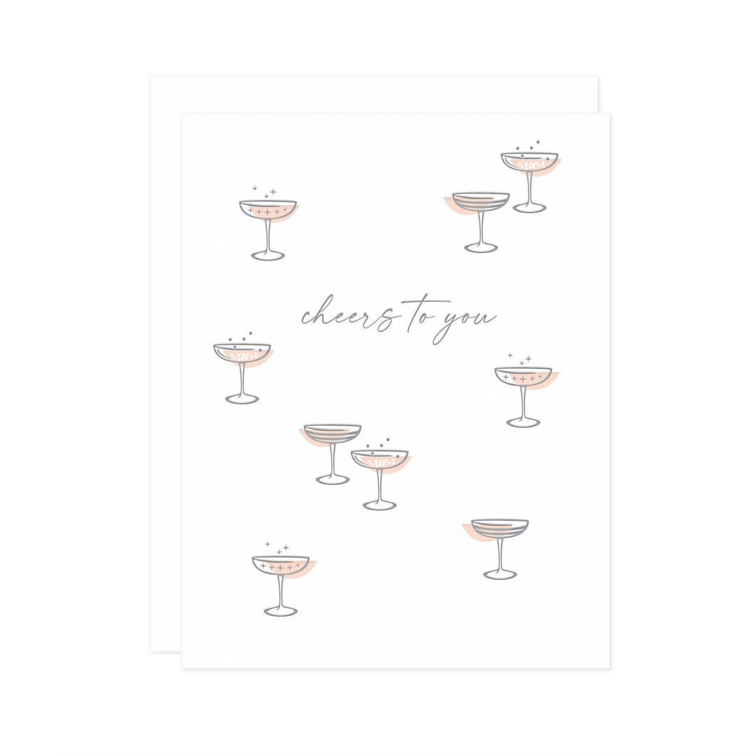 Retro Cocktails Cheers to You Greeting Card