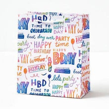Load image into Gallery viewer, Happy Birthday Rainbow Script Gift Bag
