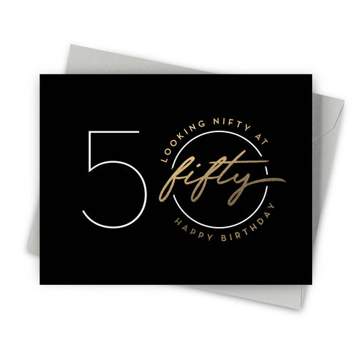 Nifty Fifty – 50th Birthday Card - Front & Company: Gift Store