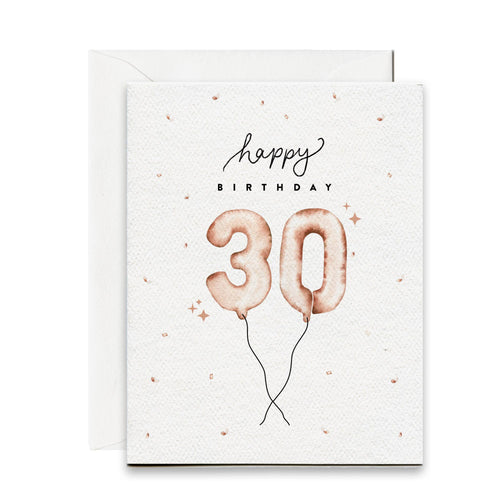 Happy 30th Birthday Balloon Card - Front & Company: Gift Store