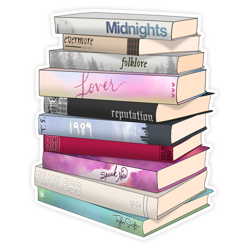Taylor Swift Albums as Books Sticker - Front & Company: Gift Store
