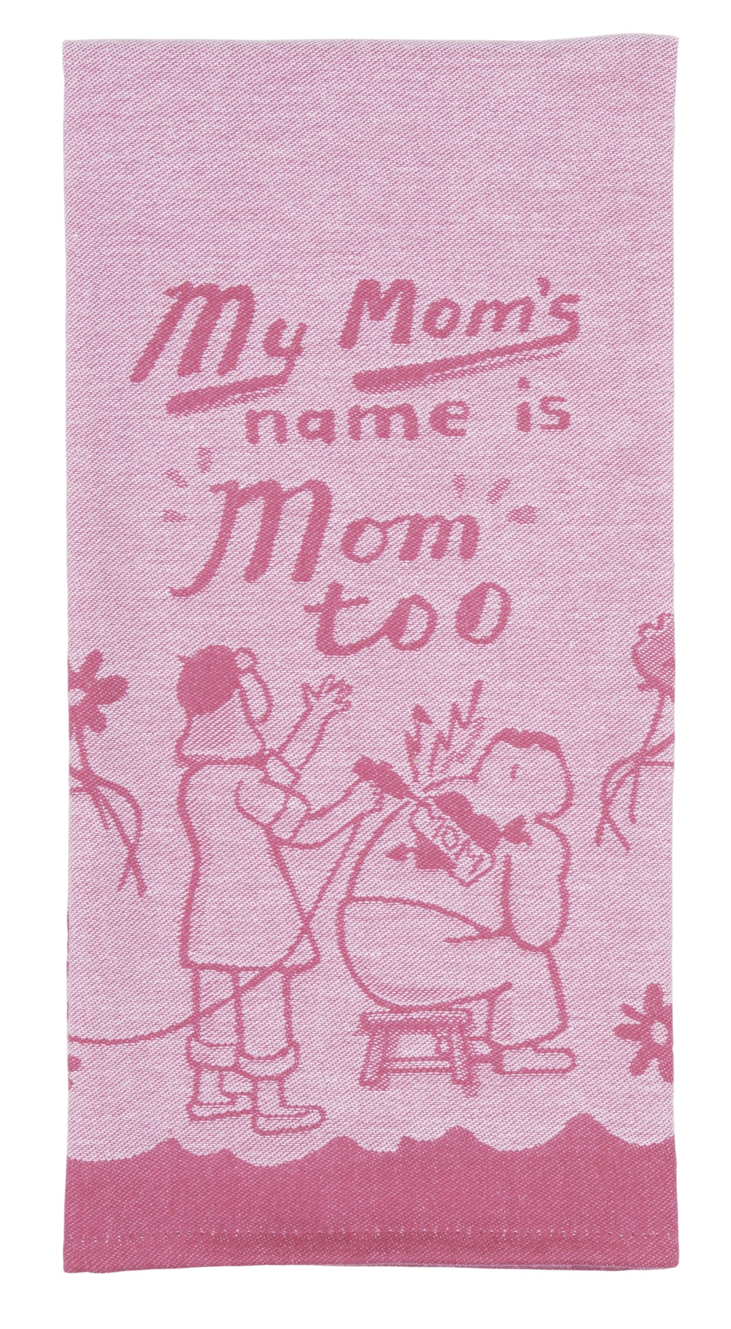 Mom's Name Ls Mom Too Dishtowel