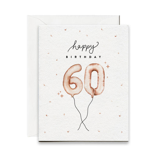 Happy 60th Birthday Balloon Card - Front & Company: Gift Store
