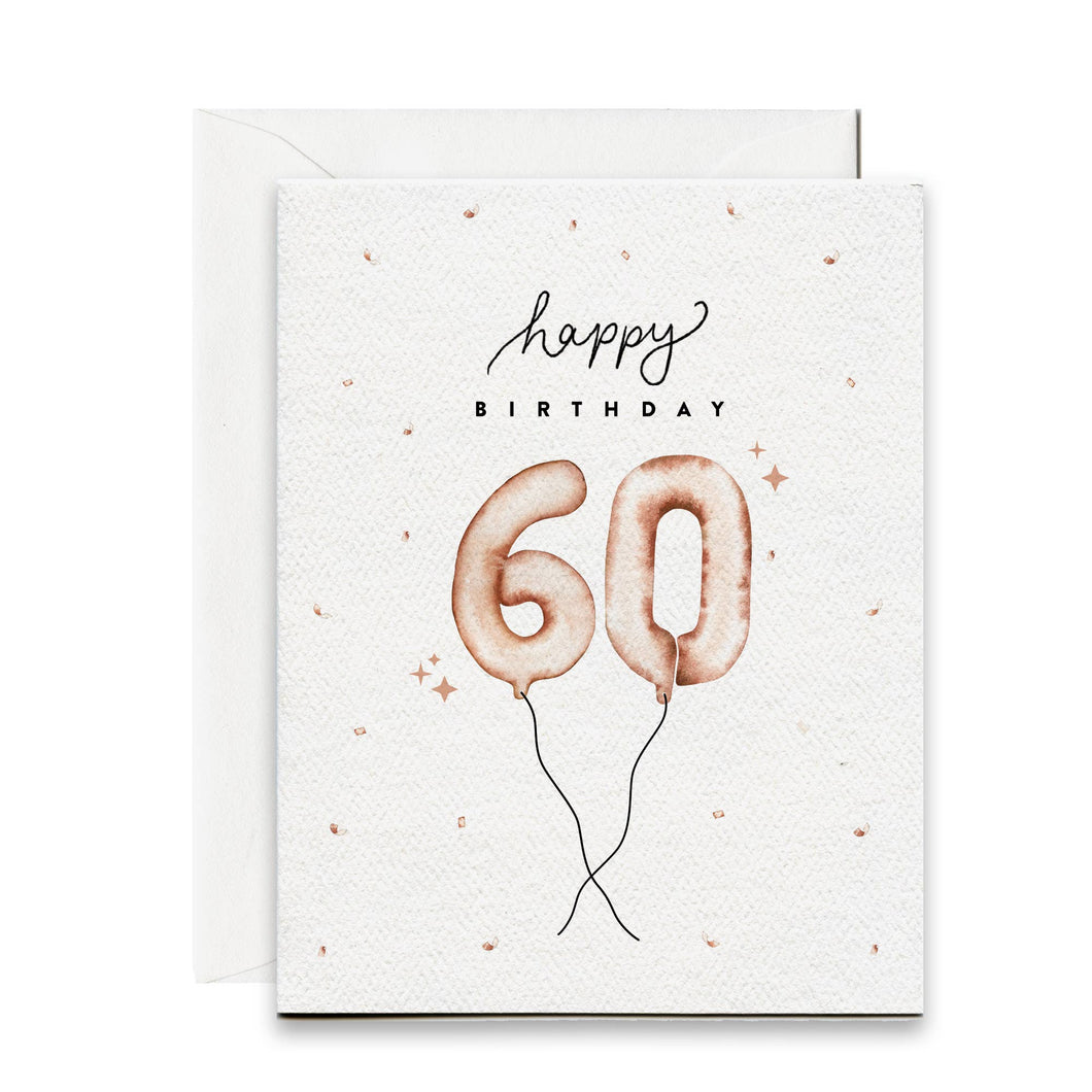 Happy 60th Birthday Balloon Card