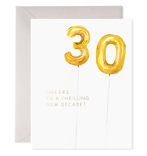 Helium 30 | 30th Birthday Greeting Card - Front & Company: Gift Store