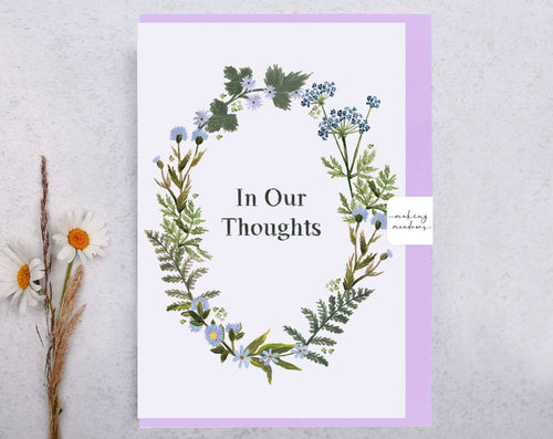 Bereavement Card | With Sympathy Wreath Greeting Card - Front & Company: Gift Store
