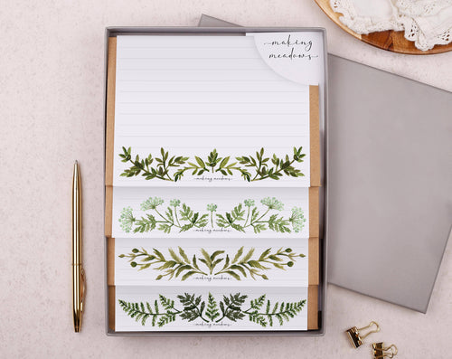 Letter Writing Paper | A5 Lined Botanical Writing Paper Gift - Front & Company: Gift Store