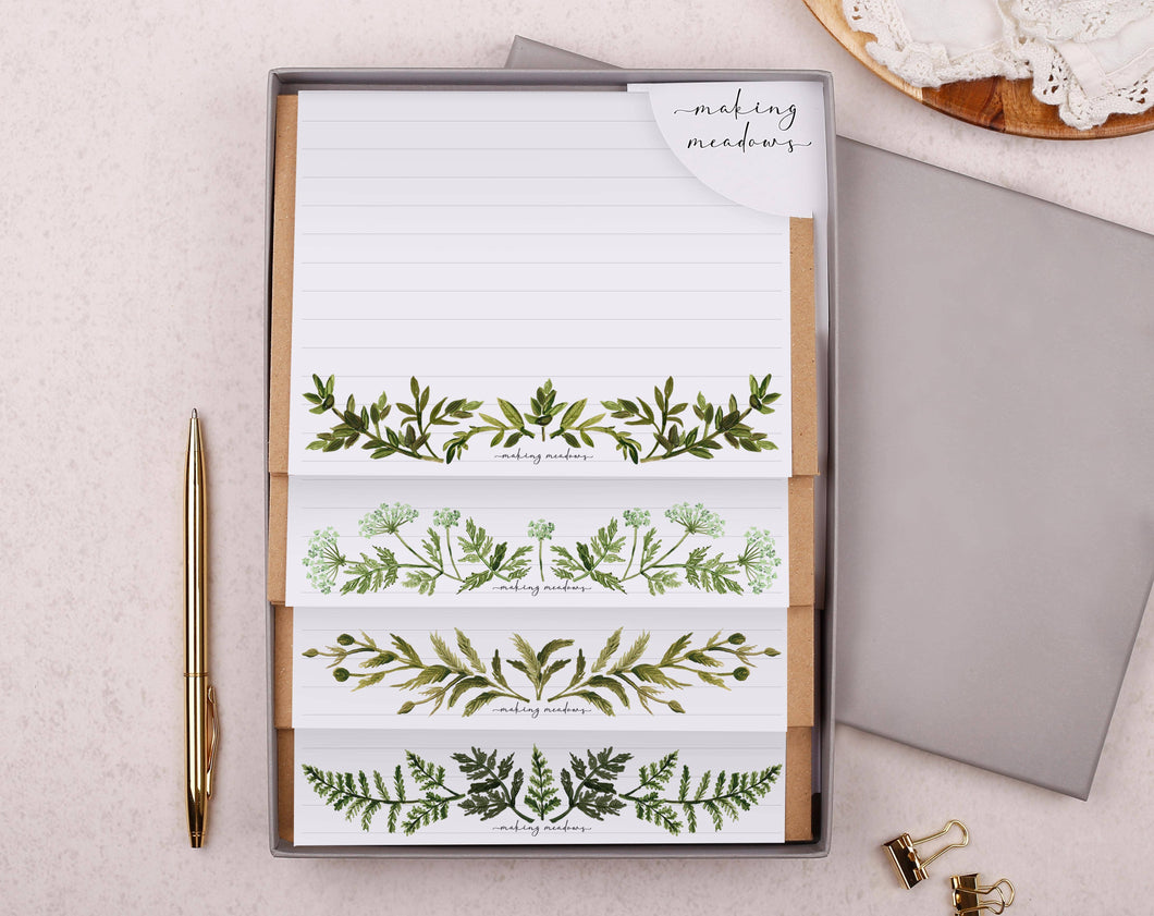 Letter Writing Paper | A5 Lined Botanical Writing Paper Gift