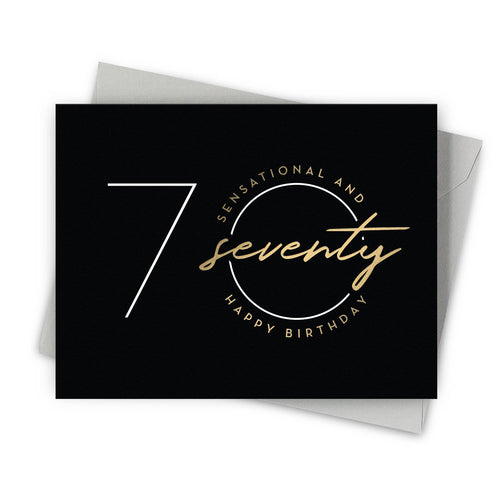 Sensational Seventy – Award Winning 70th Birthday Card - Front & Company: Gift Store