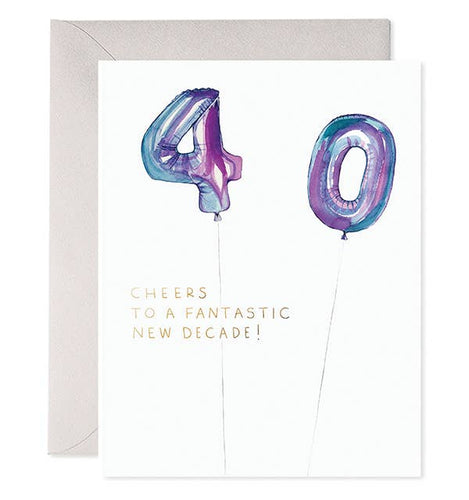 Helium 40 | 40th Birthday Greeting Card - Front & Company: Gift Store