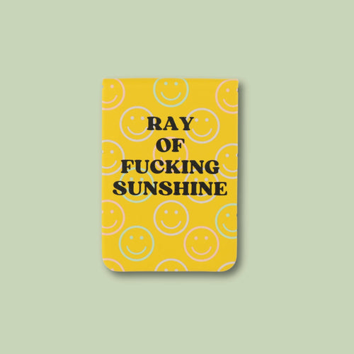 Ray Of Fucking Sunshine + Smileys Leatherette Pocket Journal - Front & Company: Gift Store