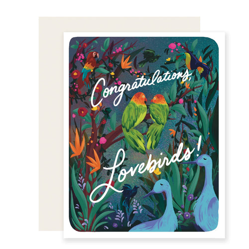 Lovebirds | Congrats Happy Wedding Engagement Card - Front & Company: Gift Store