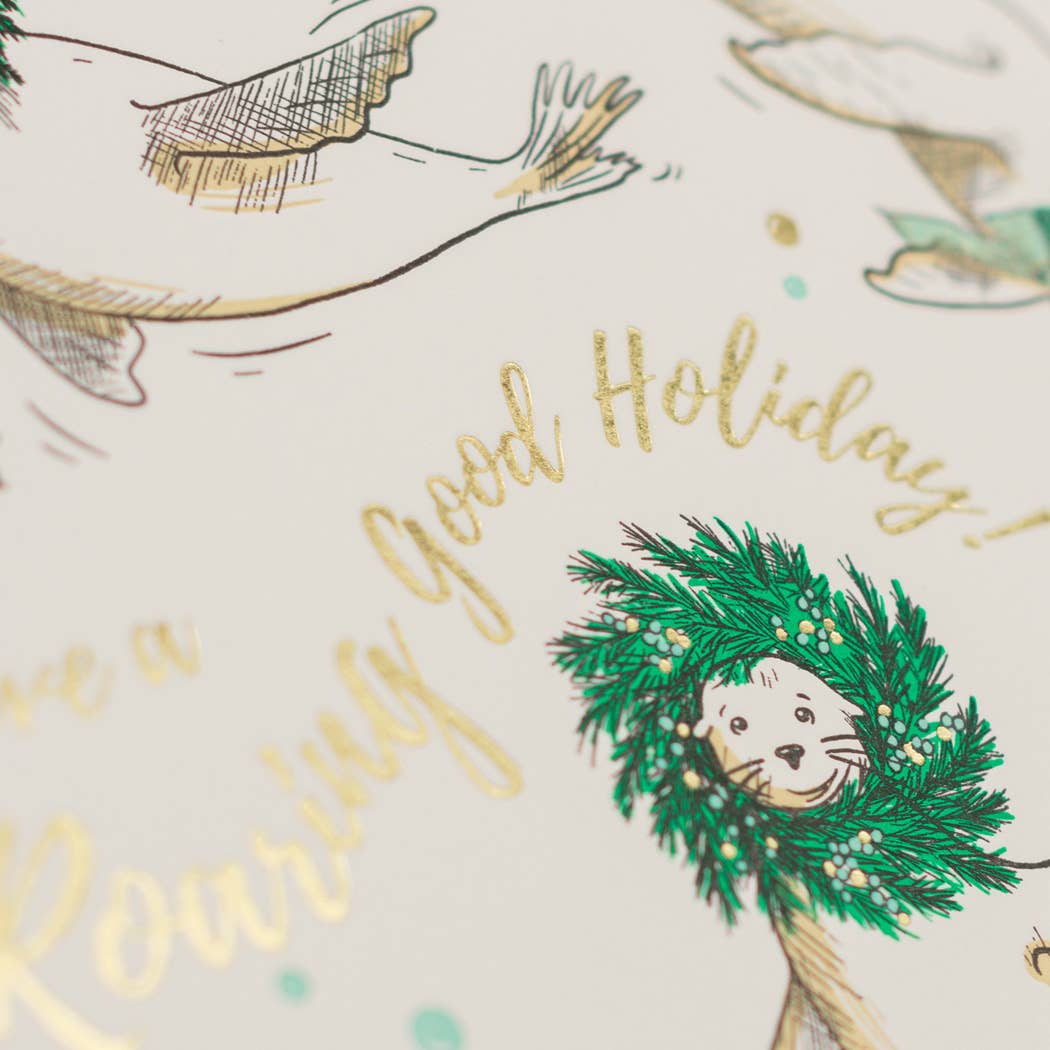 Holiday Roaring Sea Lions Card