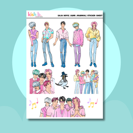 Saja Boys | KPop| Demon Hunters  |Journal| Sticker Sheet
