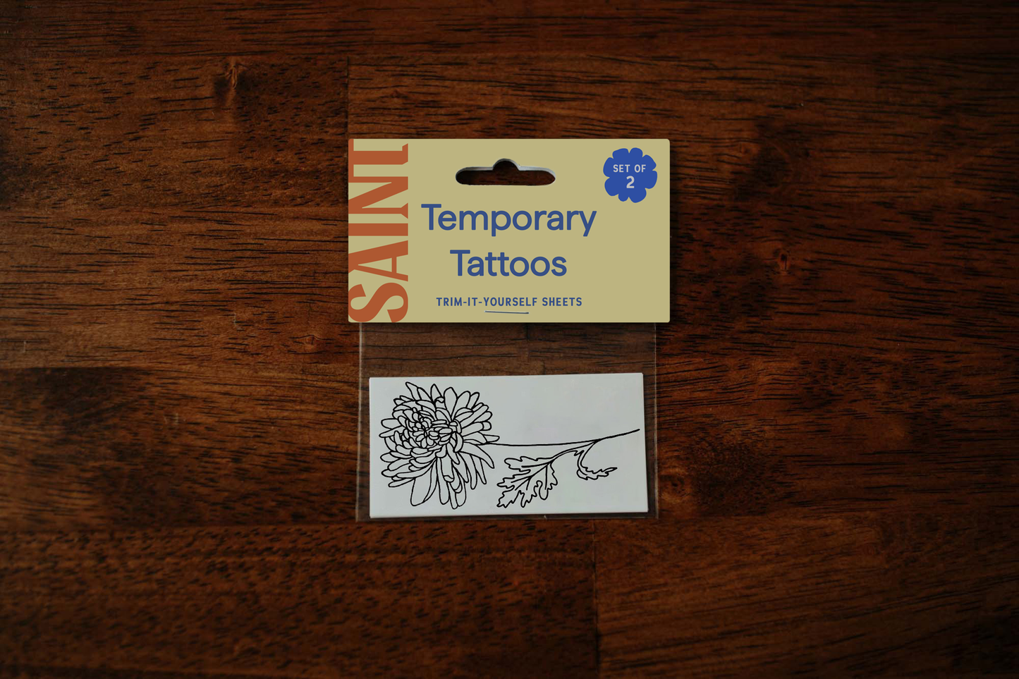 November Birth Flower - Chrysanthemum Temporary Tattoos