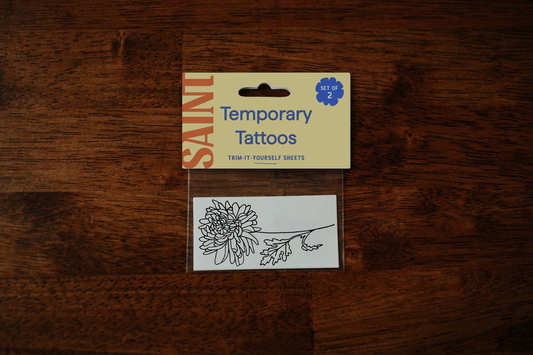 November Birth Flower - Chrysanthemum Temporary Tattoos