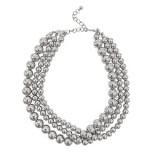 Load image into Gallery viewer, Triplet Layered Ball Necklace silver
