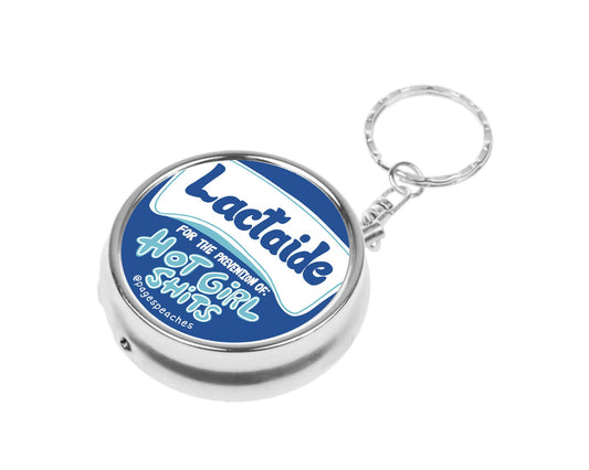 Lactaid Pill Case Keychain Travel Medication Organizer