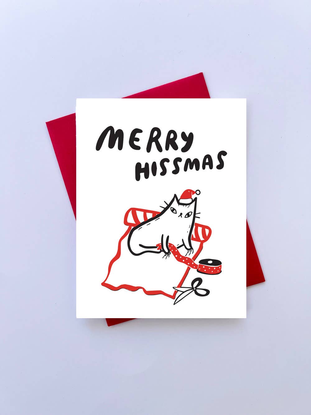 Merry Hissmas letterpress Christmas card