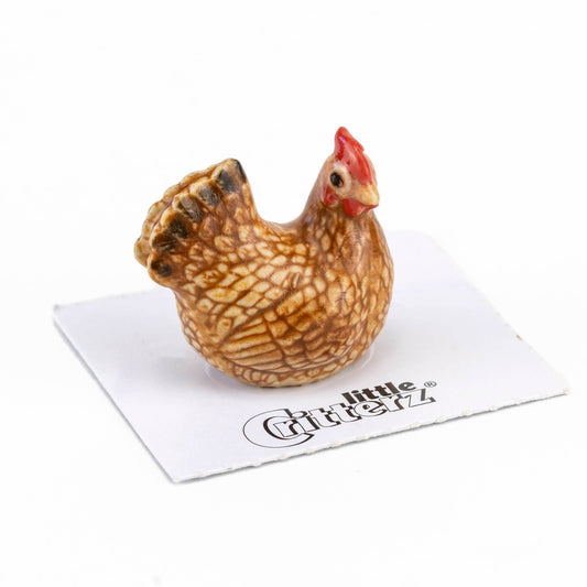 Buff Bantam Hen Porcelain Miniature